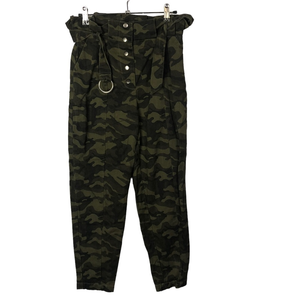 Tularosa Green Klein Camo High Rise Skinny Cropped Pants XS - Picture 2 of 4